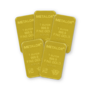 Metalor 1oz Gold 5 Bar Bundle
